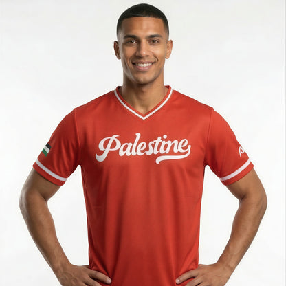 Palestine Baseball National Team Men's Lifestyle V-Neck Jersey