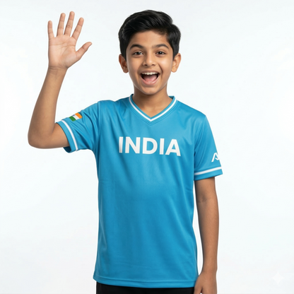 India Baseball National Team Kids' Lifestyle V-Neck Jersey