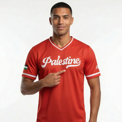 Palestine Baseball National Team Men's Lifestyle V-Neck Jersey