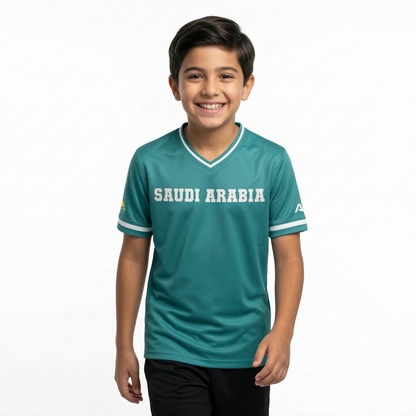 KSA Baseball National Team Kids' Lifestyle V-Neck Jersey